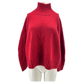 Cos Jersey de cuello alto de cachemira rojo Roja