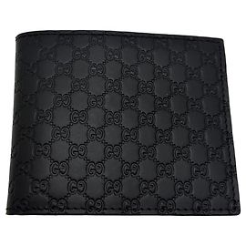 Portafoglio Gucci GG Monogram in pelle nera Nero