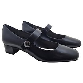 Ballerine Dior in pelle nera con cinturino Nero