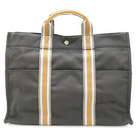 Hermès HERMES Fourre-Tout MM Tote Bag Brown White Orange