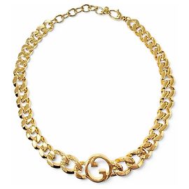Collier à chaîne Gucci Interlocking G Doré