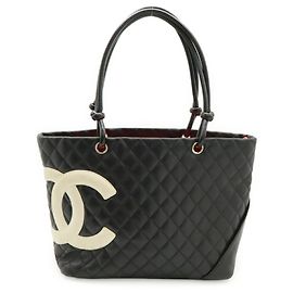 Tote Chanel Cambon Line Coco Mark Negro Rosa
