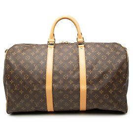 Louis Vuitton Marrom Monogram Keepall 50 Marrom