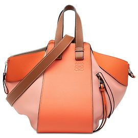 Bolsa Hammock LOEWE Orange Small Tricolor Soft Grained Calfskin Laranja