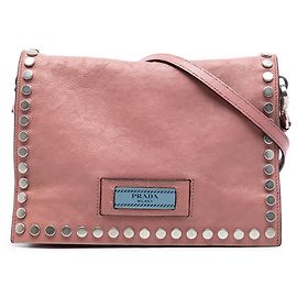 Clutch Etiquette em couro de vitelo glacê rosa Prada Rosa
