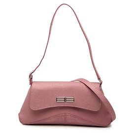 Balenciaga Pink Small Glitter Fabric XX Flap Rose
