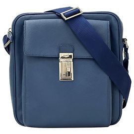 Prada Saffiano Leather Handbag Blue
