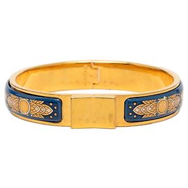 Hermès Bracciale Charm Hermes Email PM Cloisonné Blu D'oro