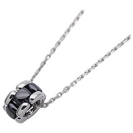 Colar Chanel em ouro branco 18K e cerâmica preta Preto Prata