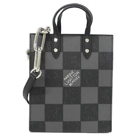 Louis Vuitton Damier Checkerboard Sac Plat XS Handtasche Schwarz