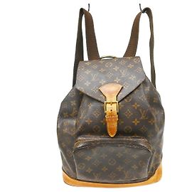 Louis Vuitton Vintage Montsouris Backpack Monogram Canvas GM Brown