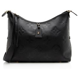 Bolsa de ombro Louis Vuitton Giant Monogram Empreinte CarryAll MM Preto