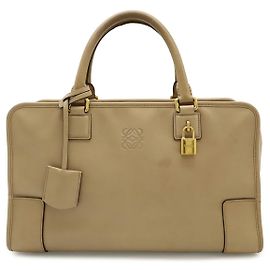 Loewe Leather Amazona 36 Handbag Brown Beige
