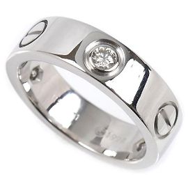 Cartier Love Ring Au750 White Gold Ring Size 11 Silvery Metallic