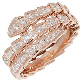 Bulgari Bvlgari K18PG Diamond Serpenti Viper Ring Metallisch