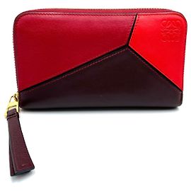 Carteira com zíper LOEWE Puzzle Medium em couro multicolorido Multicor