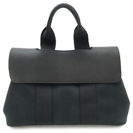 Hermès Sac cabas Hermes Valparaiso PM en cuir noir Noir