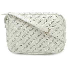 Bolsa Camera de couro Balenciaga com logotipo Branco