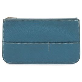 Hermès Hermes Dogon Duo Coin Case Togo Leather Blue