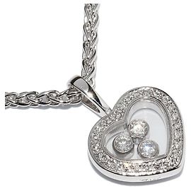 Chopard Colar com pingente Happy em diamante e ouro branco 18K Branco