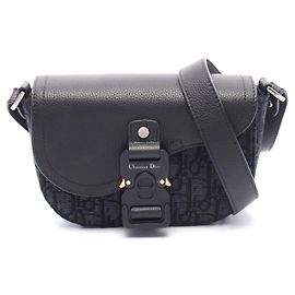 Petit sac messager Dior Saddle Oblique Noir
