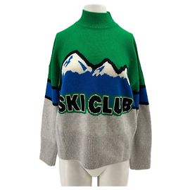 Autre Marque FROM FUTURE Grüner Club Ski Pullover aus Kaschmir S Grün