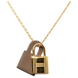 Hermès Colar com pingente Hermes O'Kelly PM Marrom Taupe