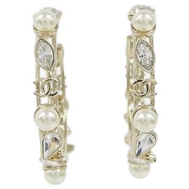 Pendientes de botón Chanel AB1831 Blanco Otro