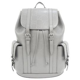 Gucci Gray Leather Backpack Brown