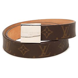 Louis Vuitton Monogram Ceinture Carrée Buckle Belt M6801 Marrone Monogramma