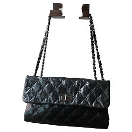 Chanel Borsa 2.55 in Pelle Craquelée Lucida Nero