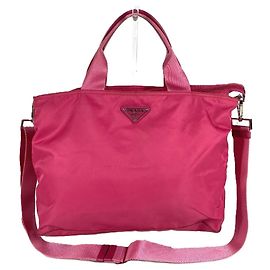 Sac avec logo plaque Triangle Prada Rose