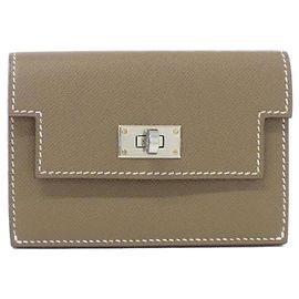 Hermès Cartera Kelly Pocket Slim Hermes Gris pardo
