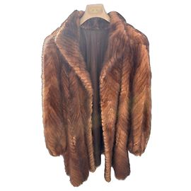 Autre Marque Abrigo de piel de visón marrón Castaño