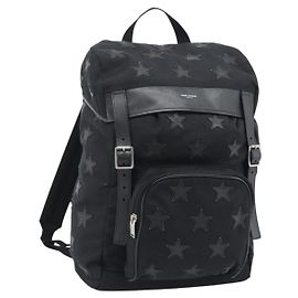Zaino SAINT LAURENT in tela nera con dettagli argento Auth ka4606A Nero Argento