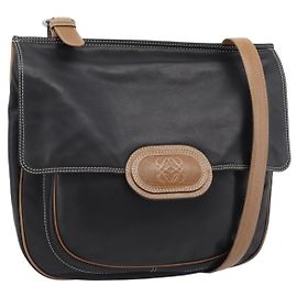 Borsa a tracolla LOEWE in pelle nera argento Auth ka4560A Nero Argento