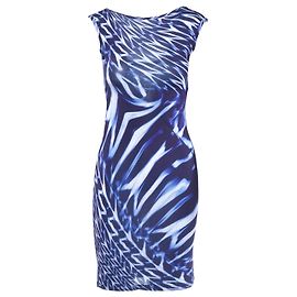 Robe ajustée Roberto Cavalli à imprimé abstrait bleu Bleu Autre