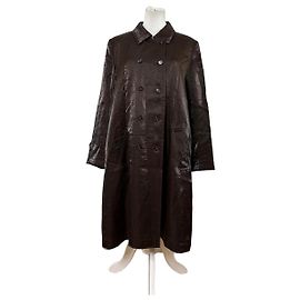 Vintage Givenchy Silk Coat Dark Brown M Brown