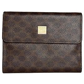 Céline Cartera de cuero con relieve vintage Celine Marrón Oro Castaño