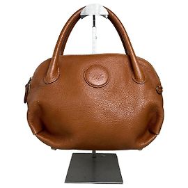 Bolsa de ombro vintage Givenchy em couro granulado marrom e dourado Marrom
