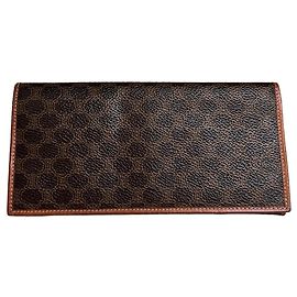 Céline Vintage Celine Monogram Canvas Wallet Brown Gold Brown