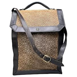 Vintage Balenciaga BB Monogram Canvas Tote Tan Brown Camel