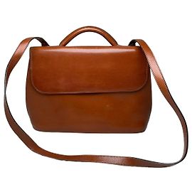 Borsa a tracolla in pelle vintage Issey Miyake Marrone Castagna Marrone