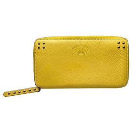 Céline Vintage Celine Triomphe Grained Leather Pouch Taupe Beige