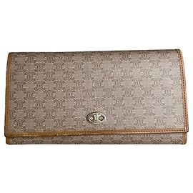 Céline Cartera Vintage Celine Macadam Canvas Beige Tan Beige