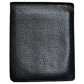 Yves Saint Laurent Cartera de cuero texturizado vintage Saint Laurent negro plata Negro