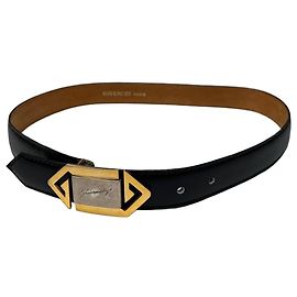 Vintage Givenchy Ledergürtel mit 4G-Logo Schwarz Gold Schwarz