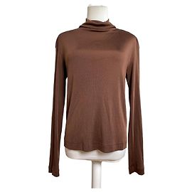 Vintage Issey Miyake Plisierter Rollkragenpullover Braun M Braun
