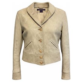 Giacca in pelle invecchiata beige RARA Ralph Lauren Collection Beige
