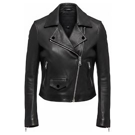 All Saints AllSaints Elora Bikerjacke aus schwarzem Lammleder, kurz Schwarz